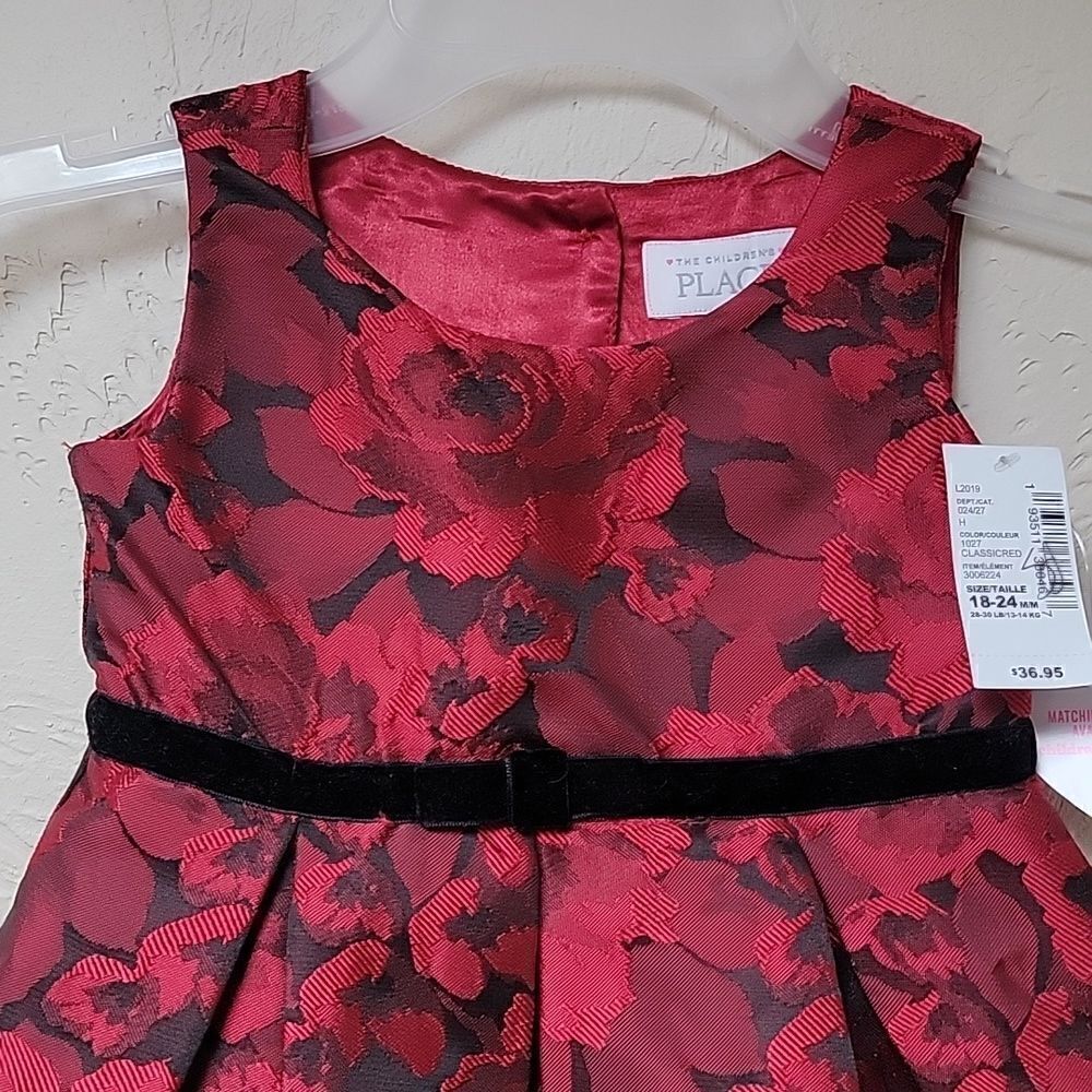 CHILDREN'S PLACE MOMMY & ME CLASSIC RED FLORAL JACQUARD PLEATED DRESS - NEW - Picture 3 of 9